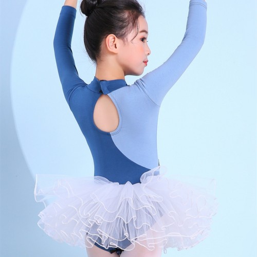 Children Girls ballet dance dress  ballet professional practice clothes long-sleeved autumn high-neck gymnastics dresses ballet practice clothes